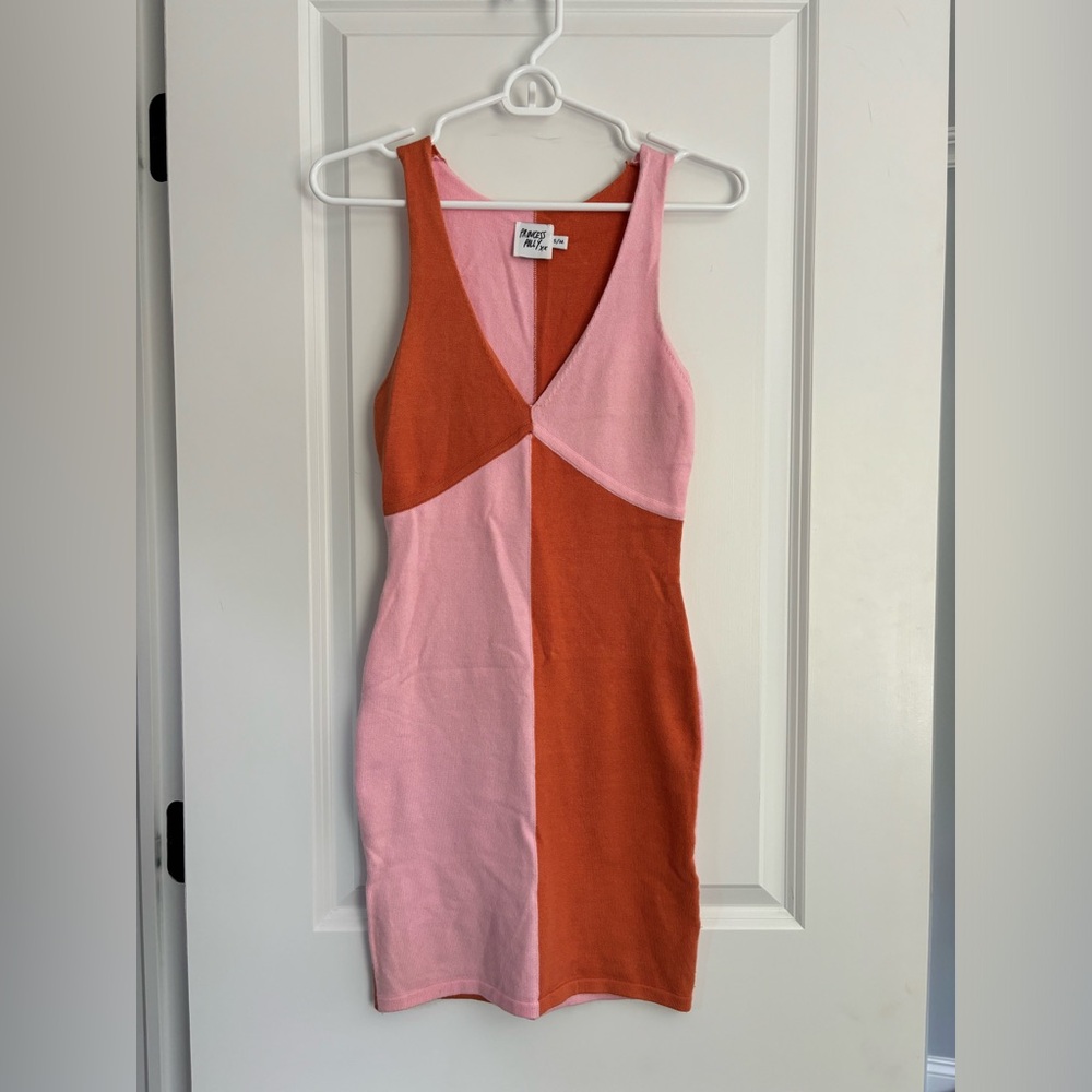 Princess Polly Women’s orange and pink mini dress